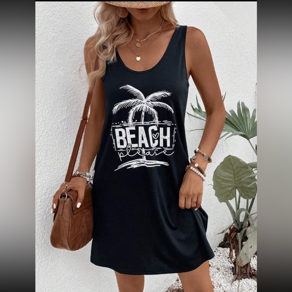 Graphic Tank Dress NWOT